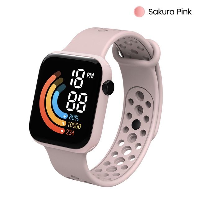 Led Creative Dial Rainbow Pattern Watche - Pink