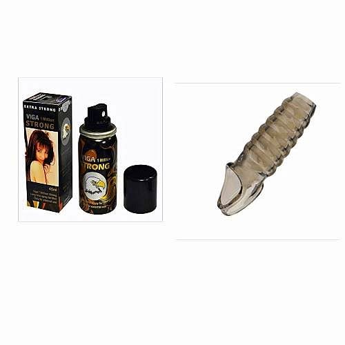 Men's Viga 1 Million Delay Spray & Penis Sleeve For Ejaculation - 45ml