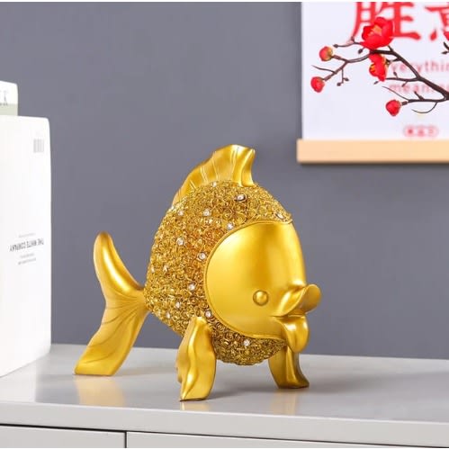 Gold Fish Tv Console Figurine