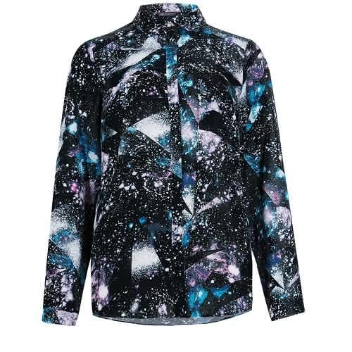 No Peep Long Sleeve Galaxy Print Shirt