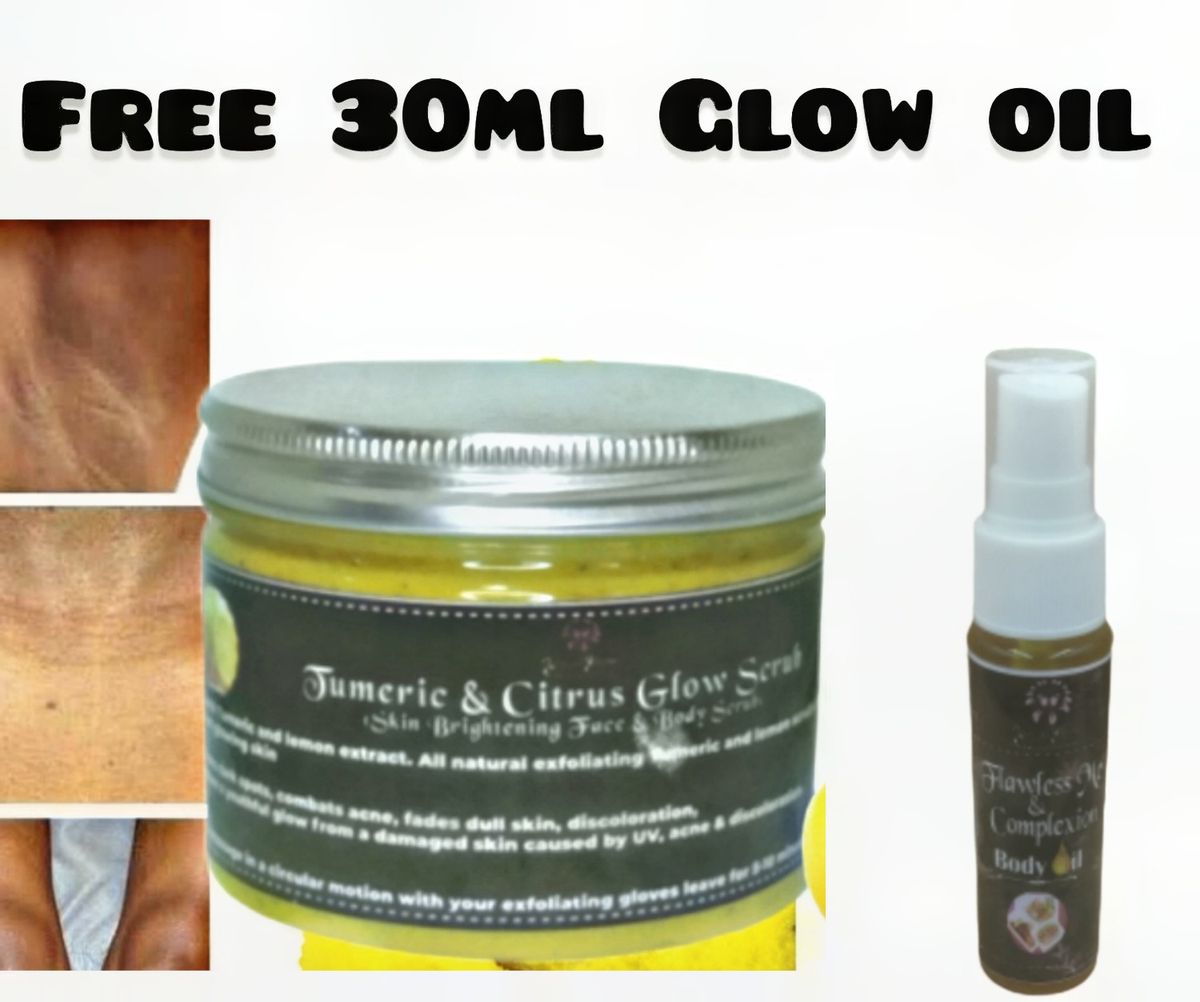 Tumeric & Citrus Brightening Scrub + Free 30ml Glow Oil