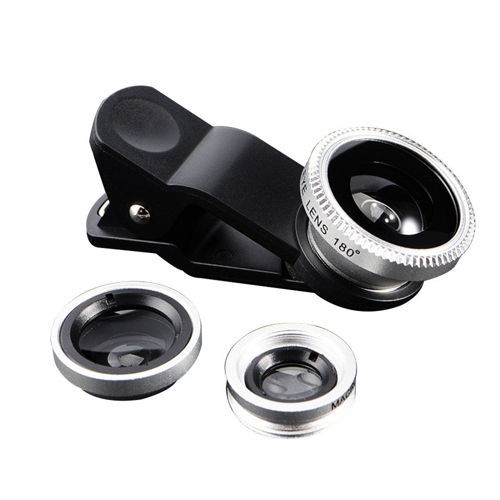 3 In 1 Mobile Phone Lens Fish Eye Smartphone Wide Angle Ro Camera Lens Kit