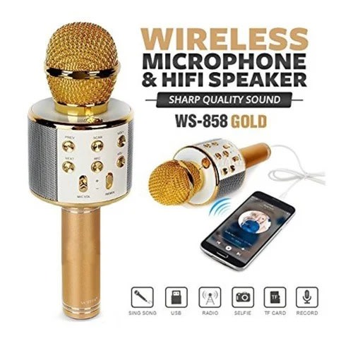 Wster Wireless Karaoke Bluetooth Microphone Hifi Speaker