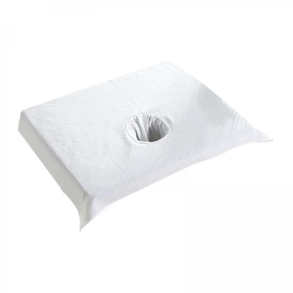 2X Cotton SPA Half Table Cover Beauty Salon Bed Face Hole Towel White