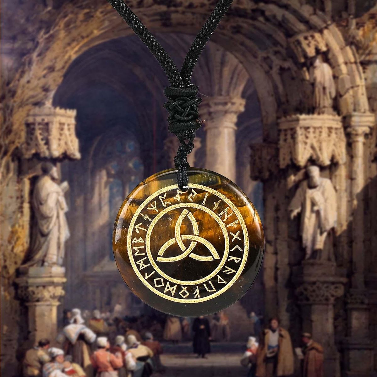 Fashion Triquetra Necklace Necklace For Boys Womens Yellow