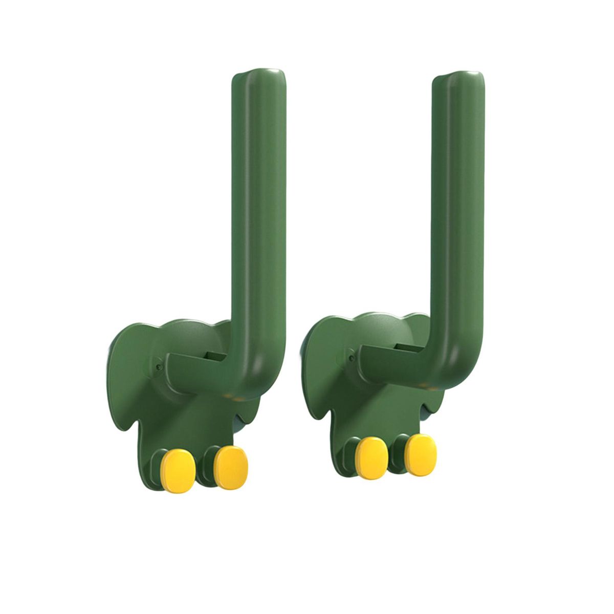 2Pcs Hanging Hooks L-Shape Wardrobe Hanging Hooks Green