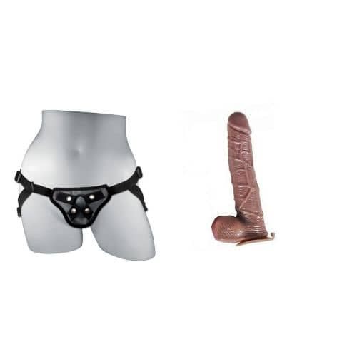 7 Inch Sweet Dildo Sex Toy With Strap On Harness Belt