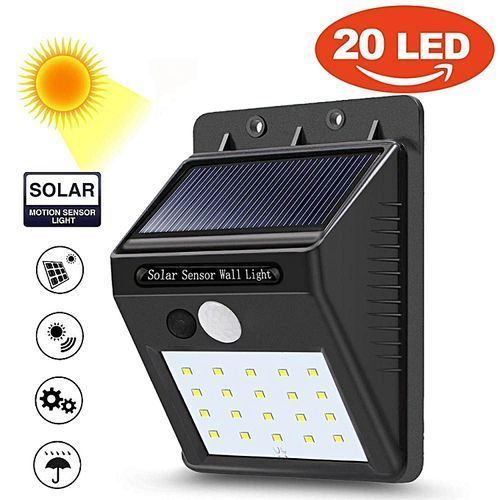 20 LED Solar Power PIR Motion Sensor Wall Light Outdoor Garden Waterproof Lamp