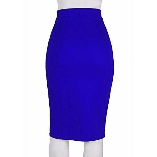 Ladies Body Con Skirt- Blue
