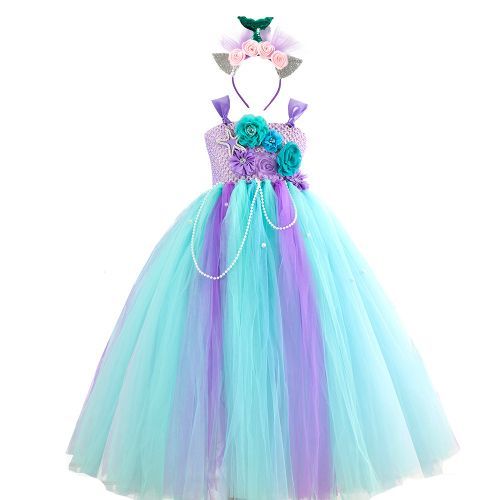 Girls' Dress [Mermaid*Flowers*Send Headwear]-467