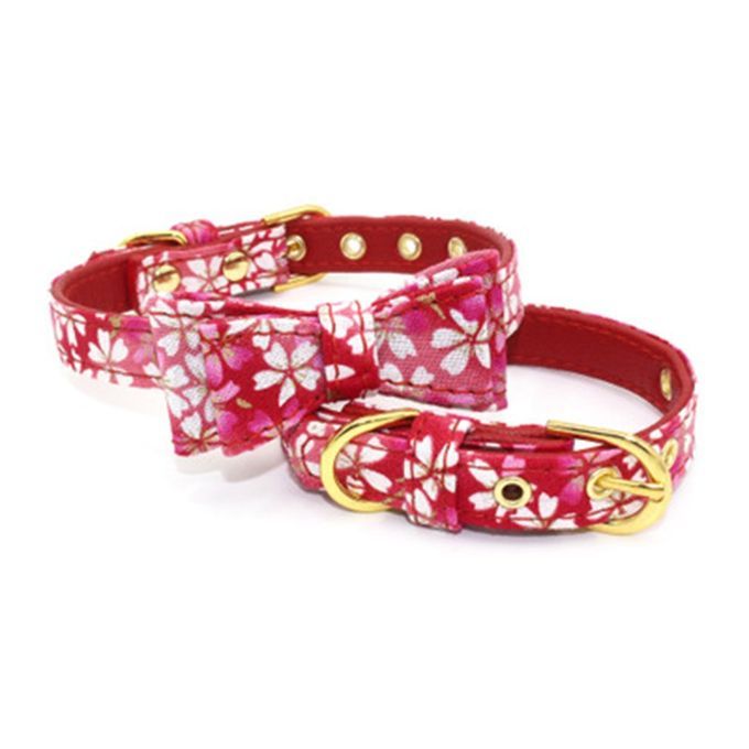 Outdoor Adjustable Pet Leash Soft Fiber Training Butterfly Bow Pets Collar