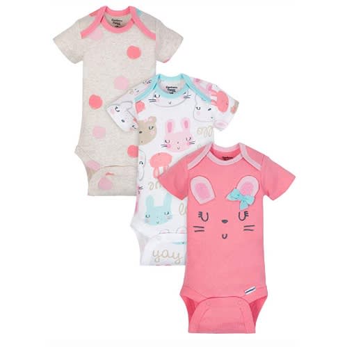 Organic Newborn Baby Girl 3 Pack Bodysuit Onesies