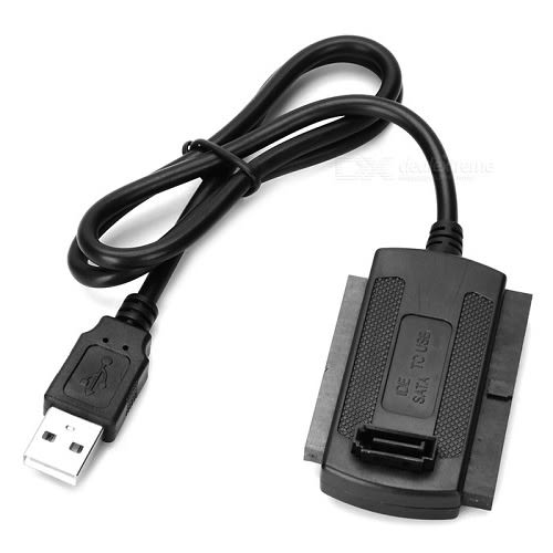 USB 2.0 To Sata + Ide (2.5 / 3.5 / 5.25") Cable Adapter - Black