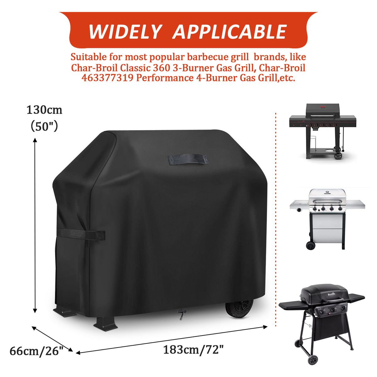 BBQ Grill Cover Heavy Duty Waterproof Grill Cover With Handle Ss Storage Bag Shrink Rope Outdoor DustProof Protective Cover