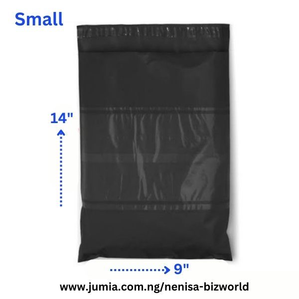 Black Courier Bags / Courier Nylons /Poly Mailer Bags-Invoice Pocket 500pcs- A4-23x36cm-9/14 Inches