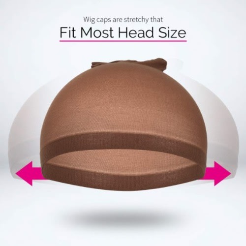 Elastic Nylon Wig Cap - 5packs - Dark Brown