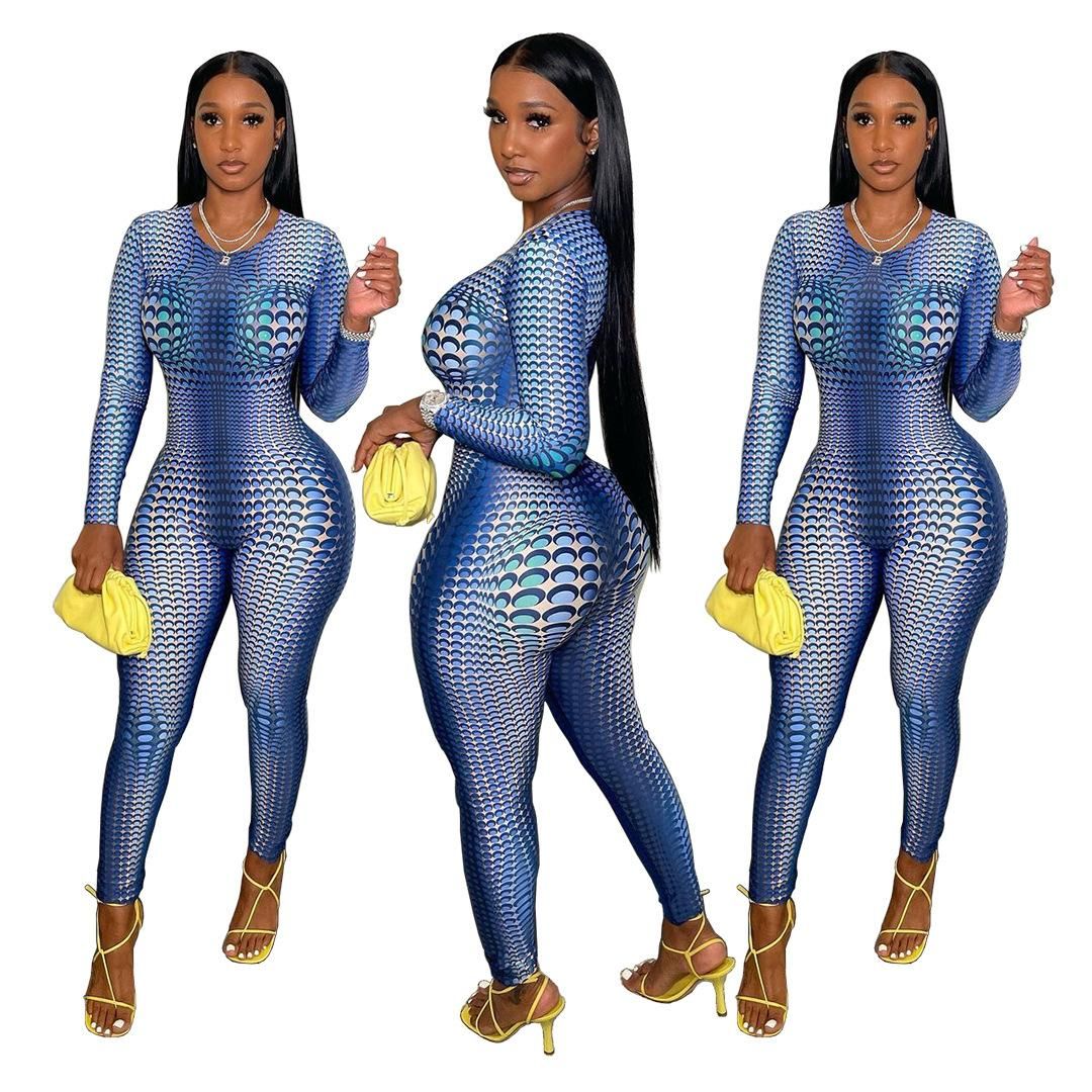 New Ys486wis Style Slim Fit Sexy Fashion Printed Jumpsuit