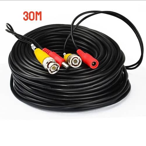 30m CCTV Audio Cable BNC+DC Plug Power Cable Connector