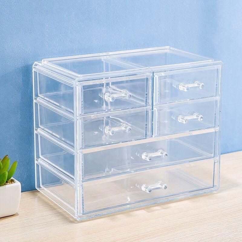. Acrylic Student Desktop Pen Holder Storage Box Drawer Transparent Large Capacity Stationery Pen Storage Rack Multi-Layer