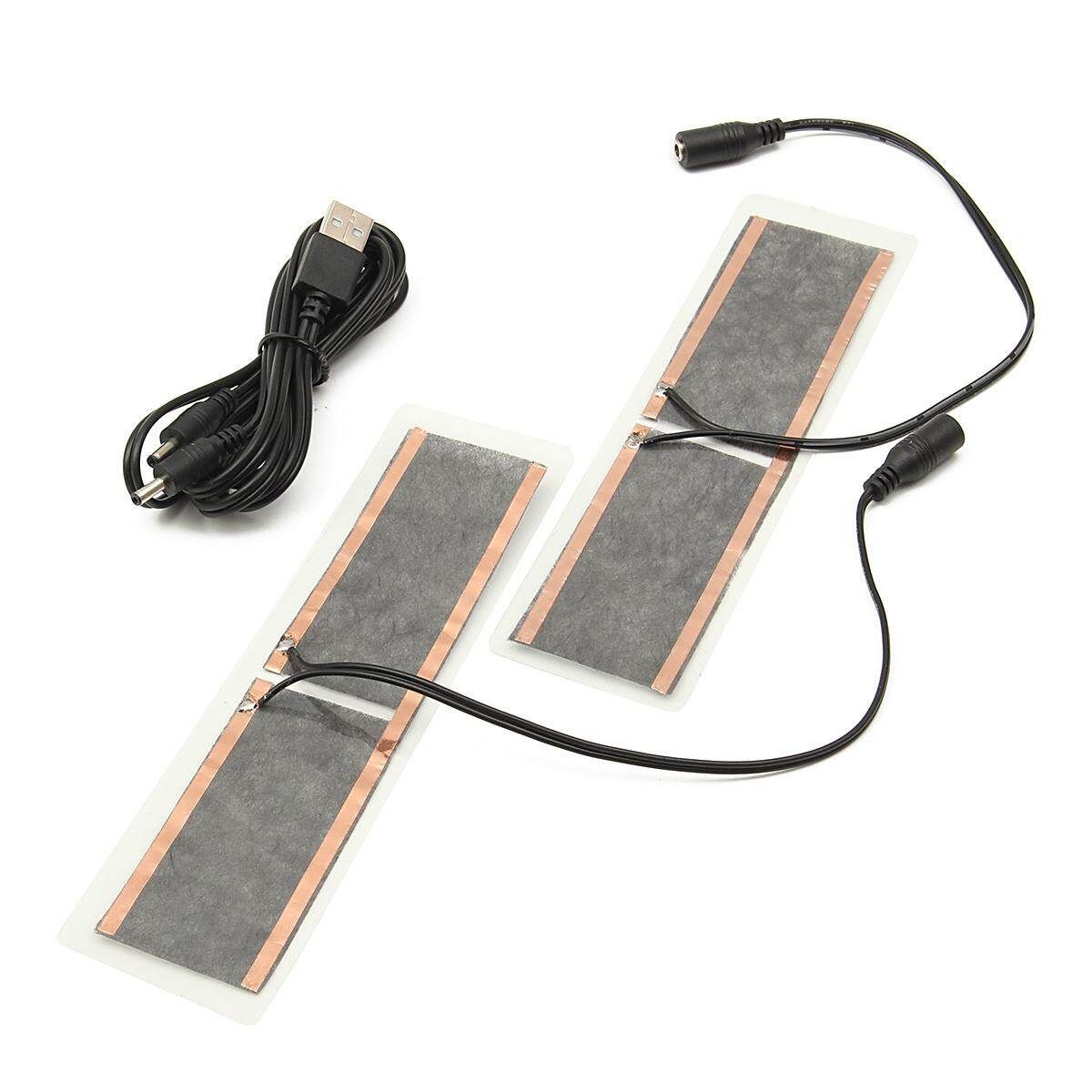 2X Electric Heated Shoe Pads Warm Socks Feet Heater USB Foot Winter Warmer Plate