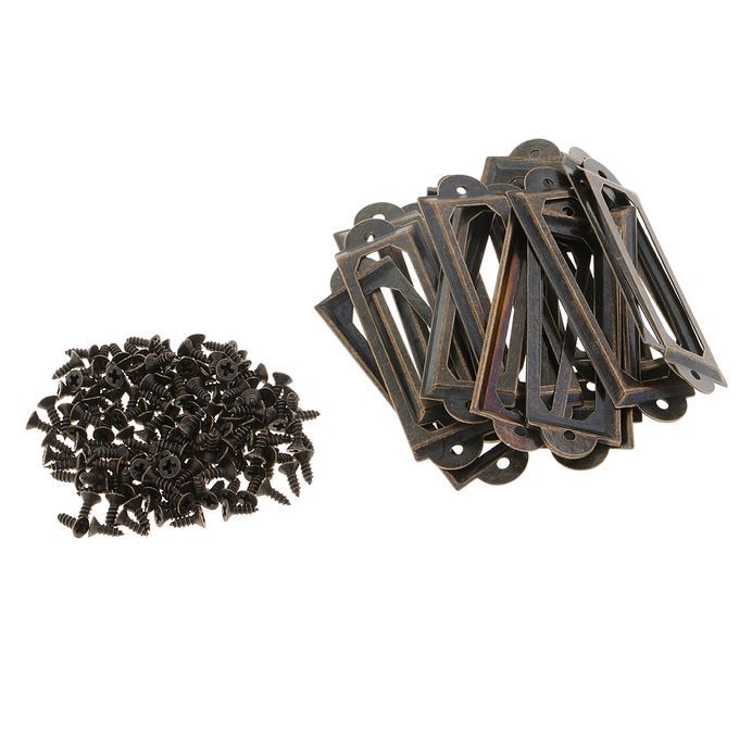 20pcs Screw Type Labelcard Tag Holder Drawer Label Pull For Bronze