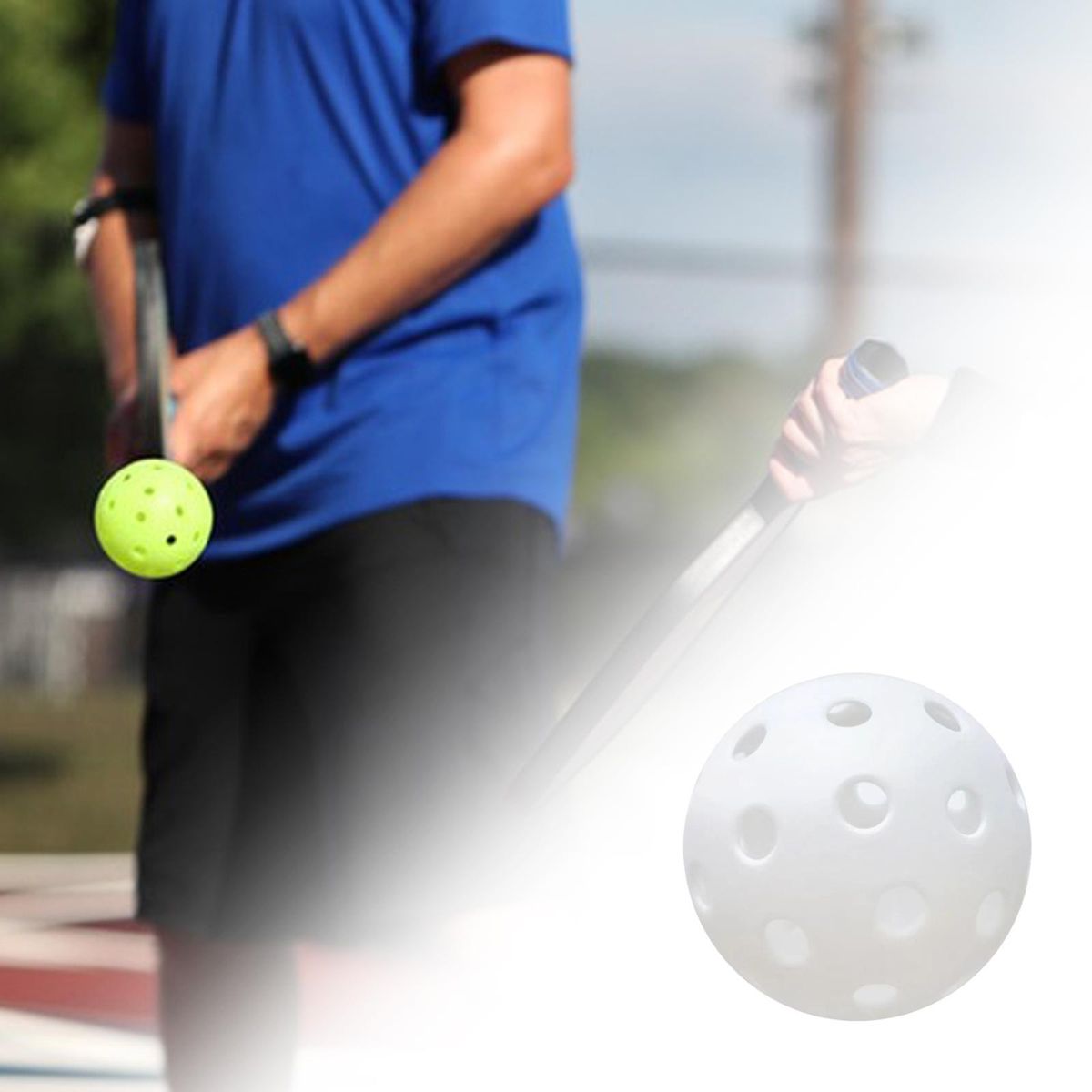 Luminous Pickleball Ball 40 Holes Practice White