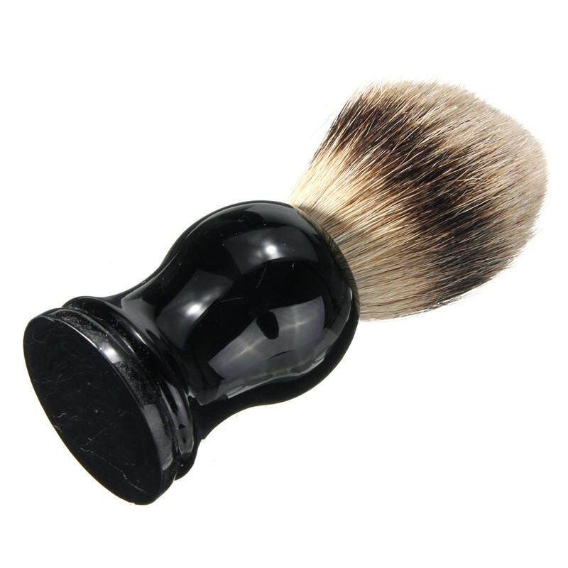 Badger Hair Bristle Shaving Brush Face Barber Tool Black Resin Handle Men's Gift