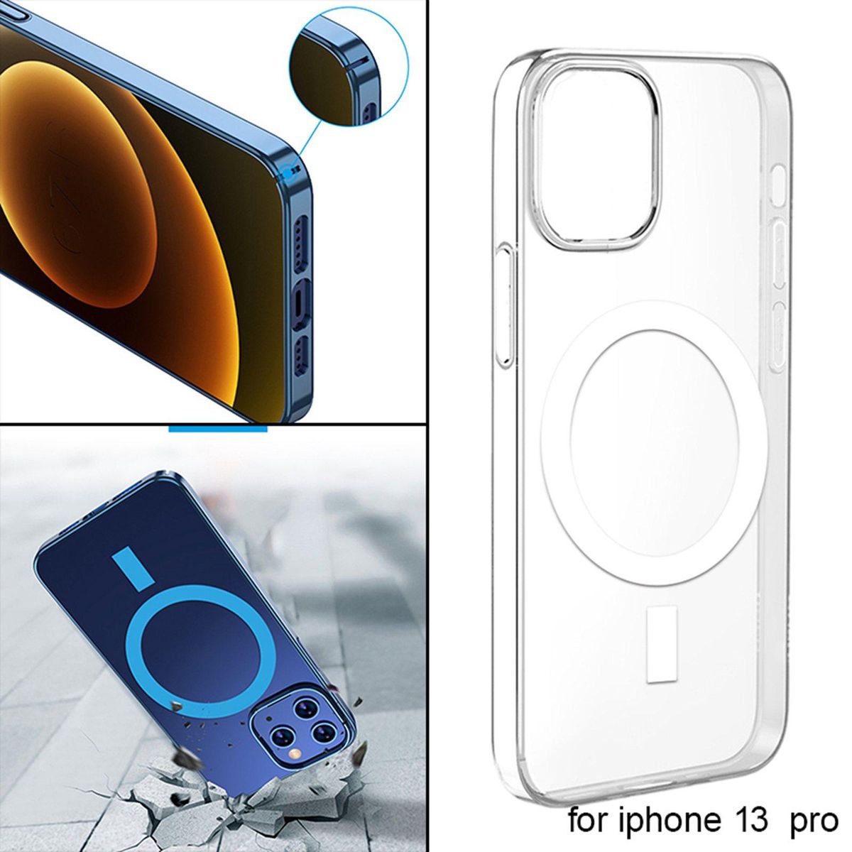 Phone Case Lightweight Thin Scratch Resistant Clear Transparent 13 Pro