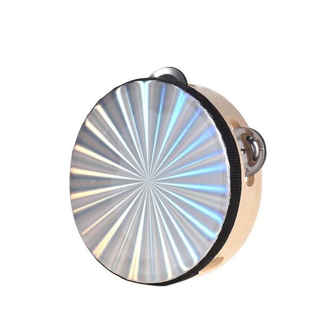 6 Inch Wooden Radiant Tambourine Handbell Hand Drum With