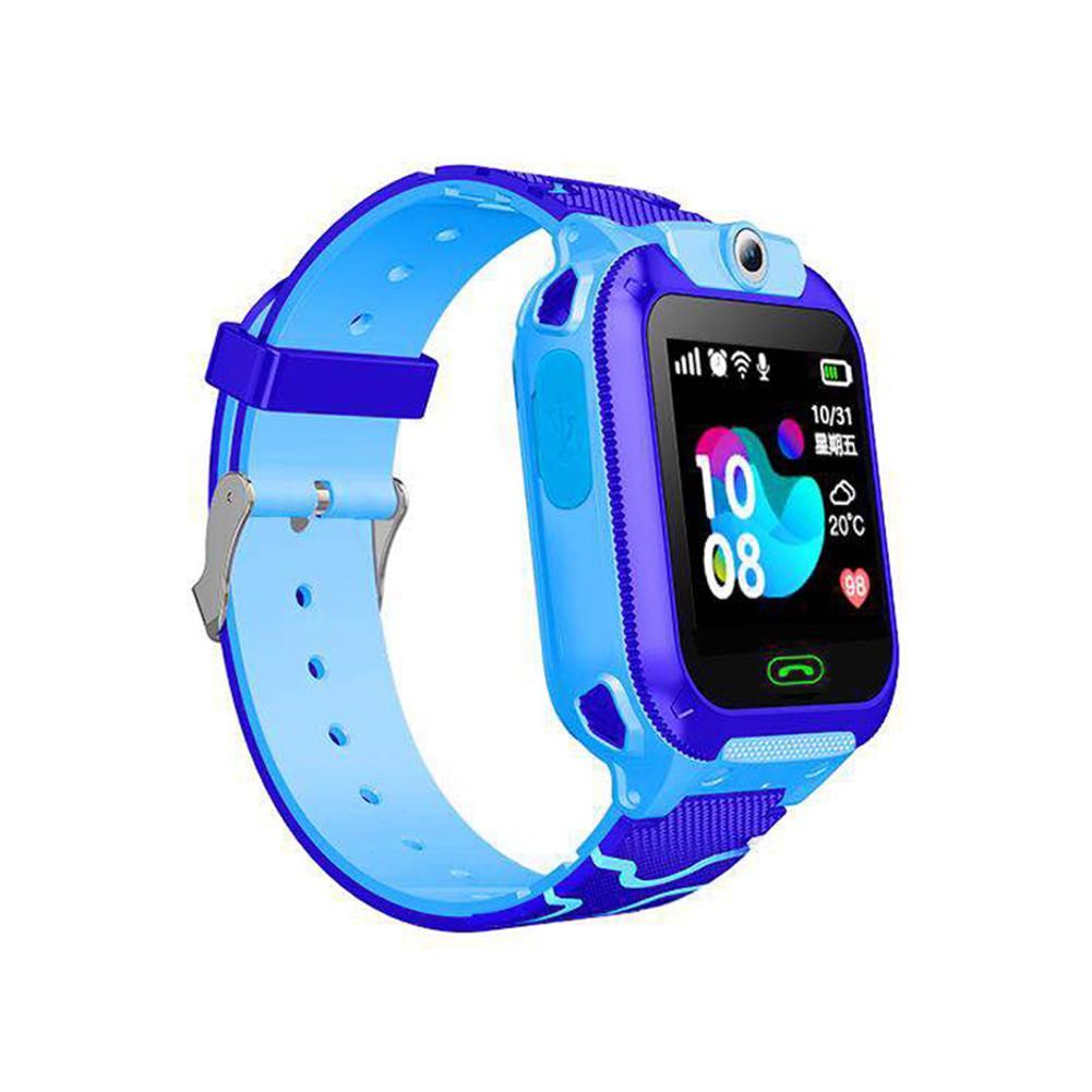 Q12B SOS Phone Call LBS Positioning Alarm Clock Kids-Blue