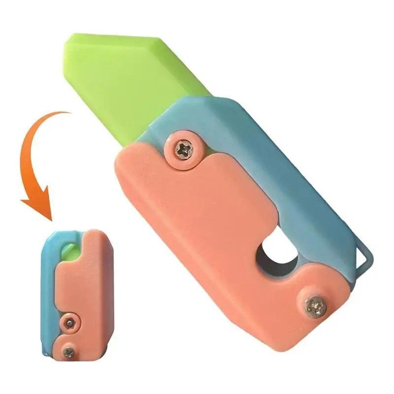 Pushing Knives Glow-in-the-dark Carrot Gravity Retractable Knives Magic Toy Prop Halloween Props Fake Bladee Disappearing