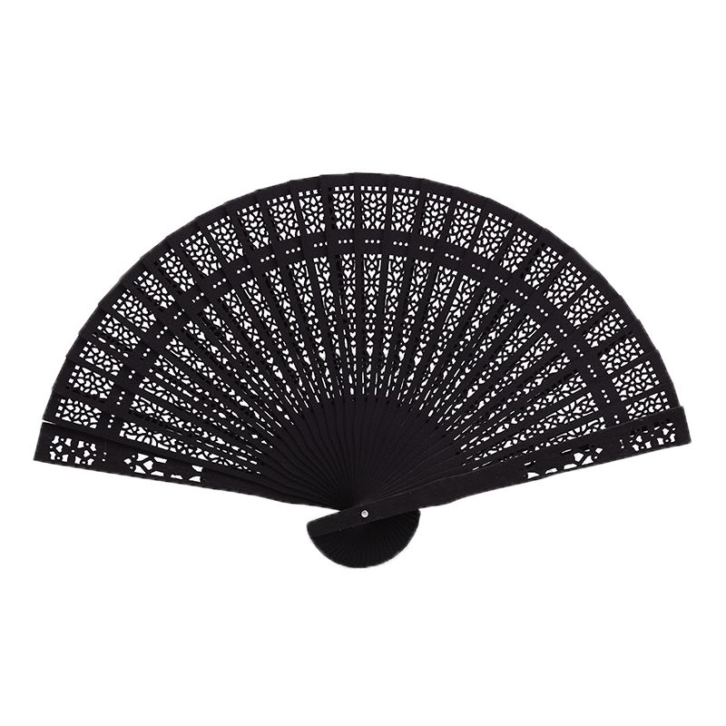 Hand Carved 1PCS Fragrant Style Fan Chinese Wooden Bamboo Folding Wedding Party