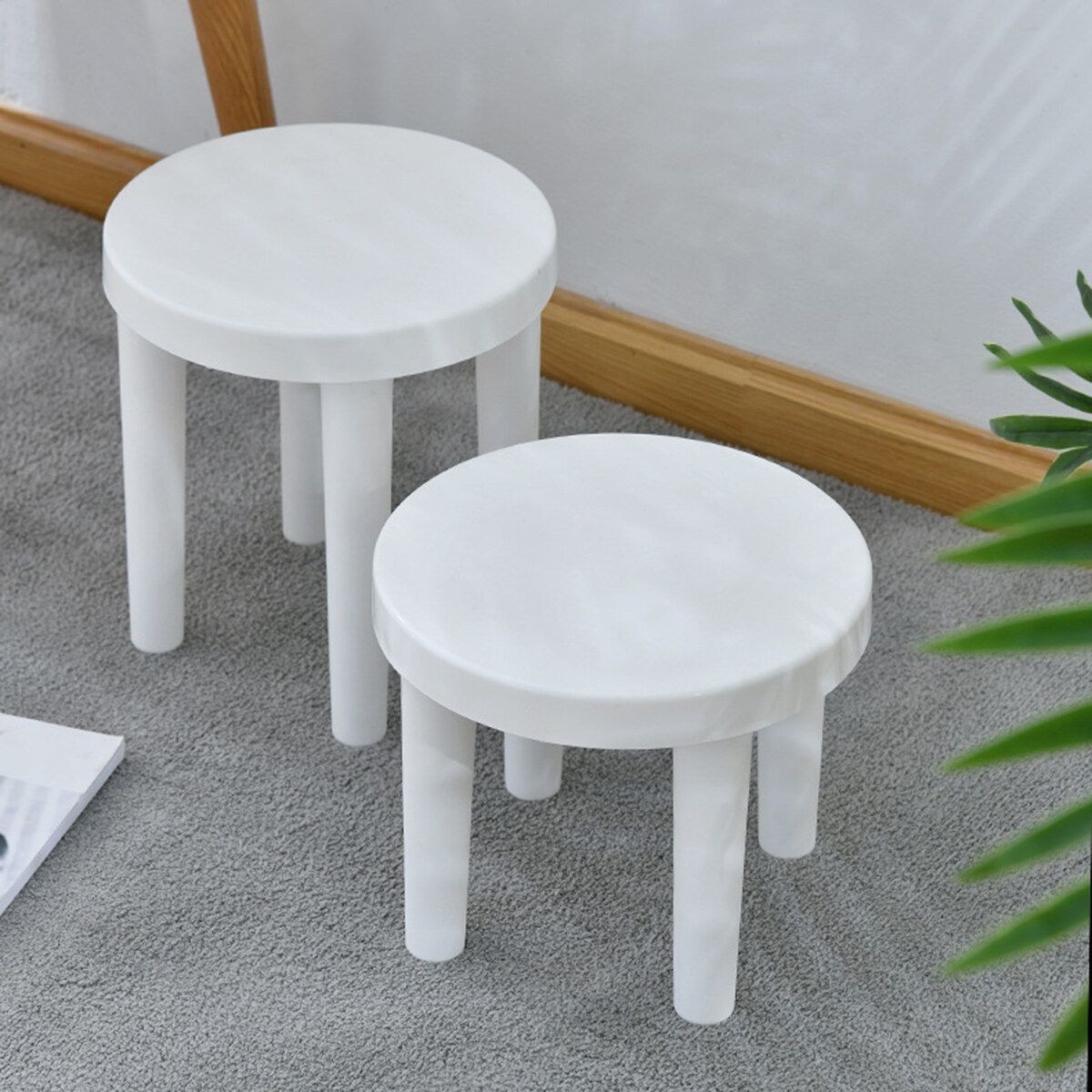 Plastic Stool Kids Non-slip Changing Shoes Child Home Kitchen Bathroom Rectangular Short