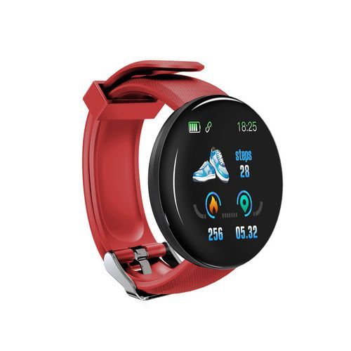 Disc Smart Bracelet Heart Rate  Meter Step Measurement Red