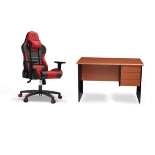 Laptop/Computer Desk - Black & Red - Brown