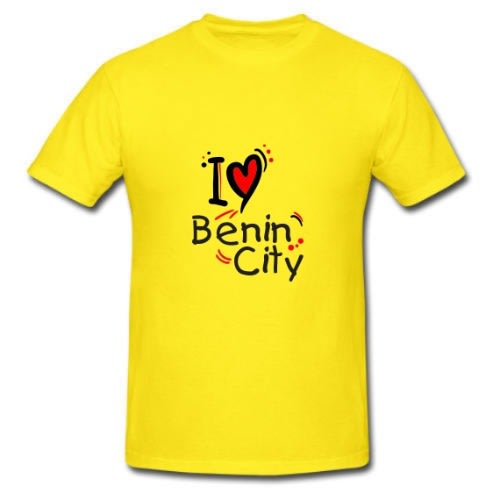 I Love Benin City Custom Branded T-shirt - Yellow