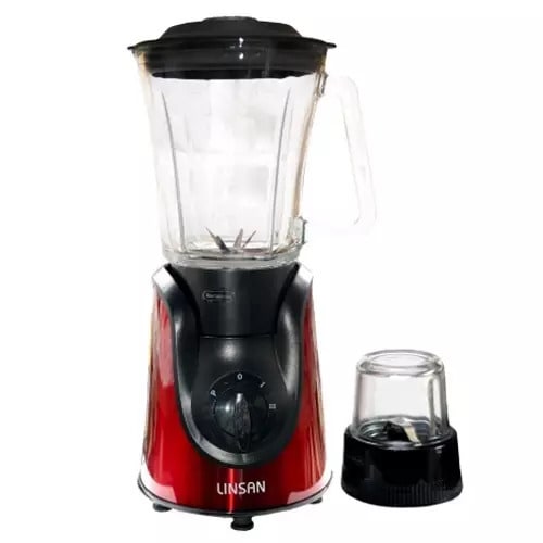 1.5L Glass Blender with Mill - 600W - Red