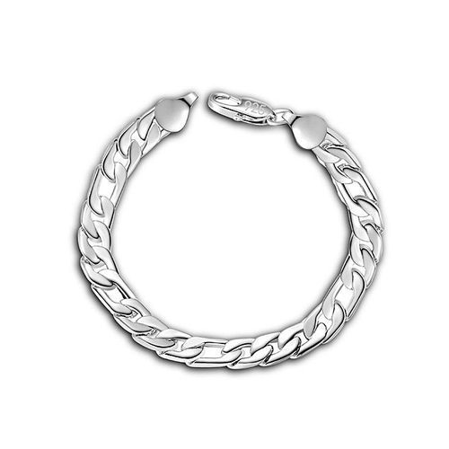 Women Men Vintage Style Silver Plated Chain Link Bracelets Party Jewelry 20cm-1
