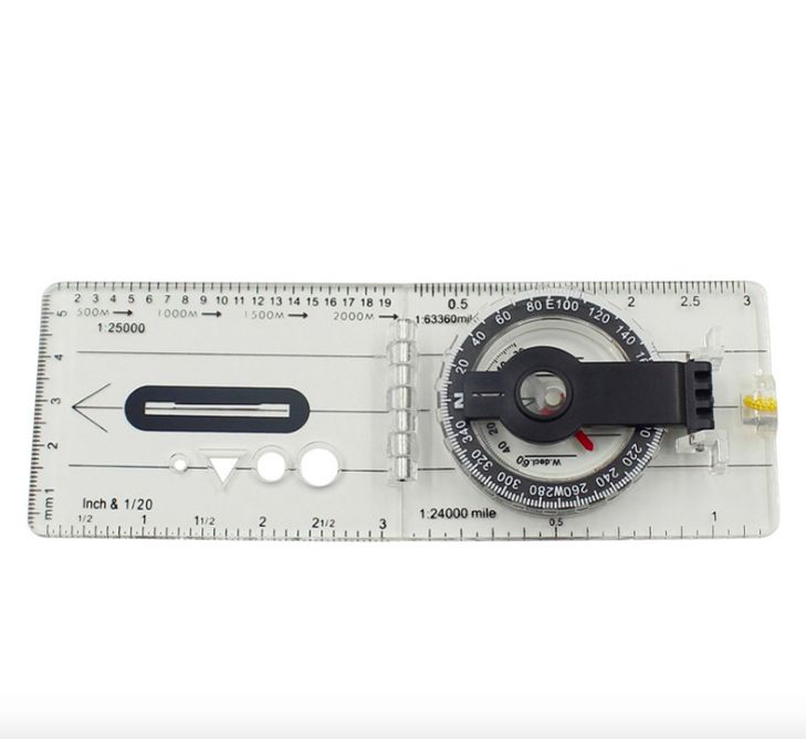 Professional Outdoor Compass With Ruler And Lanyard