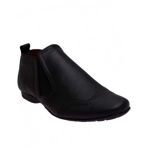 Derby Patterned Low Ankle Shoe - Black