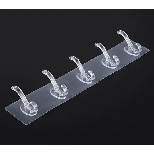Wall Adhesive Hook- 5 In A Row