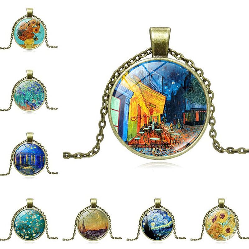 Geometric Round Sunflower Pendant Necklace