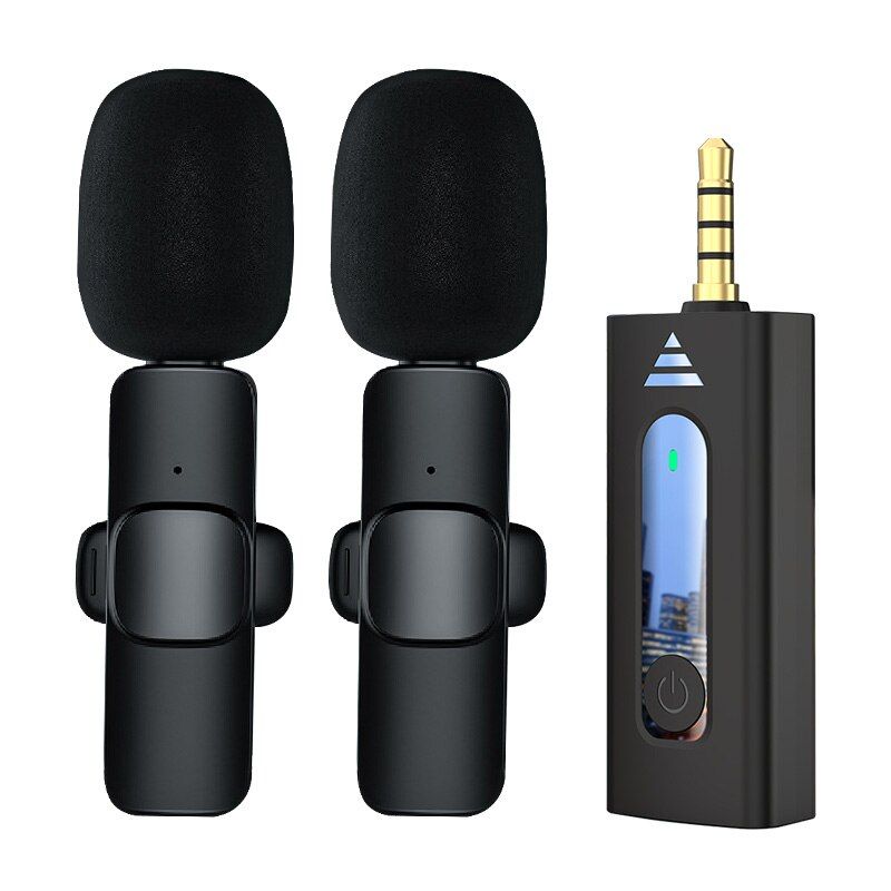 Portable Mini Lapel K35 Wireless Microphone Plug Play Mics For Iphone & Android