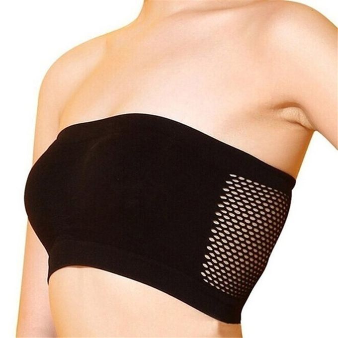 One Word Tube Top   No Steel Ring With  Hest Pad Hollow Ba K Bla K 3Xl-black-XXXL
