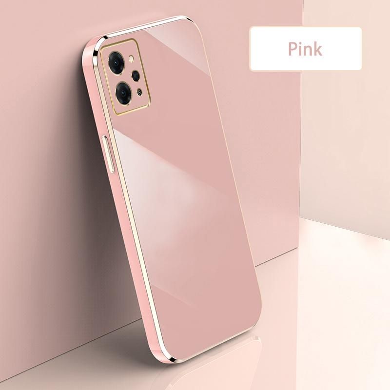 Ultra Thin Plating Phone Case for Realme C31 Lens Protection soft Phone Back Cover-Pink