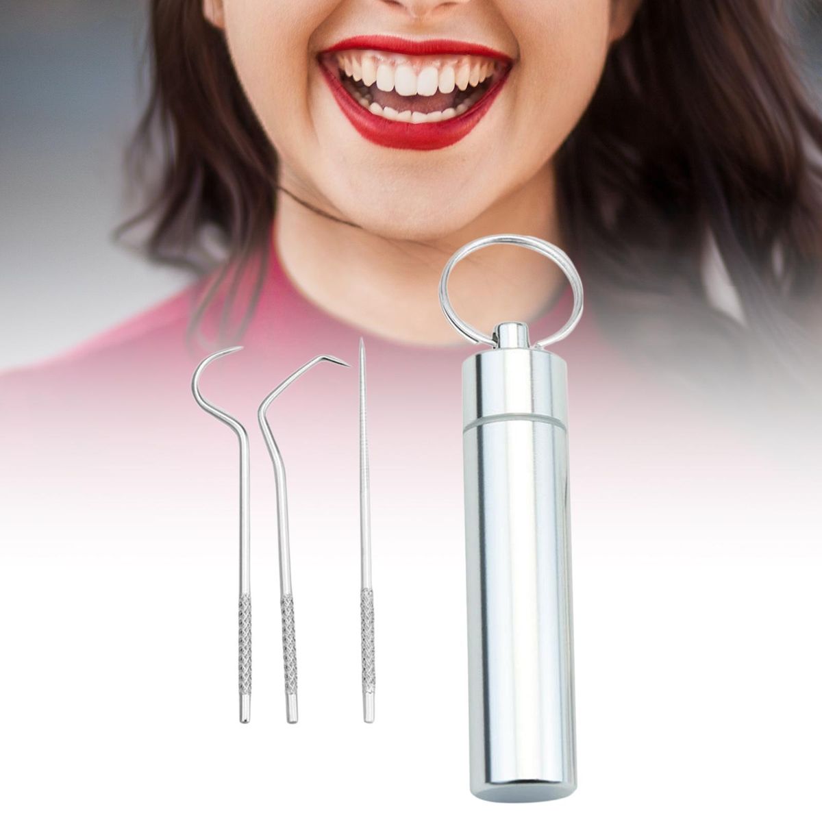 304 Stainless Steel Toothpick Set, Pocket Size 3Pcs