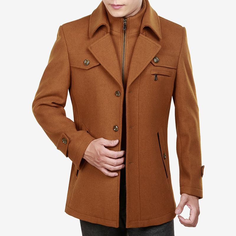 Winter Jacket Wool Mid-length Jacket Men Large Size Coat