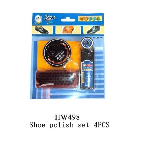 Shoe Care Set - Black Shoe Polish Set - 4pcs