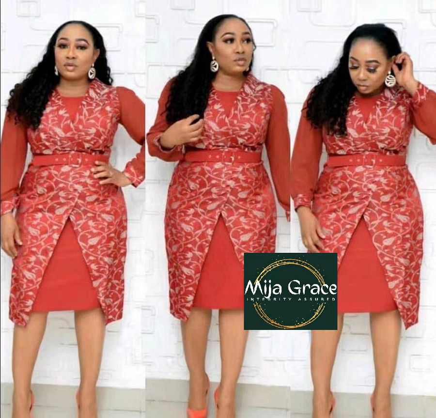 MijaGrace- Women's Digital Print 2 Piece Dress Suit - Red