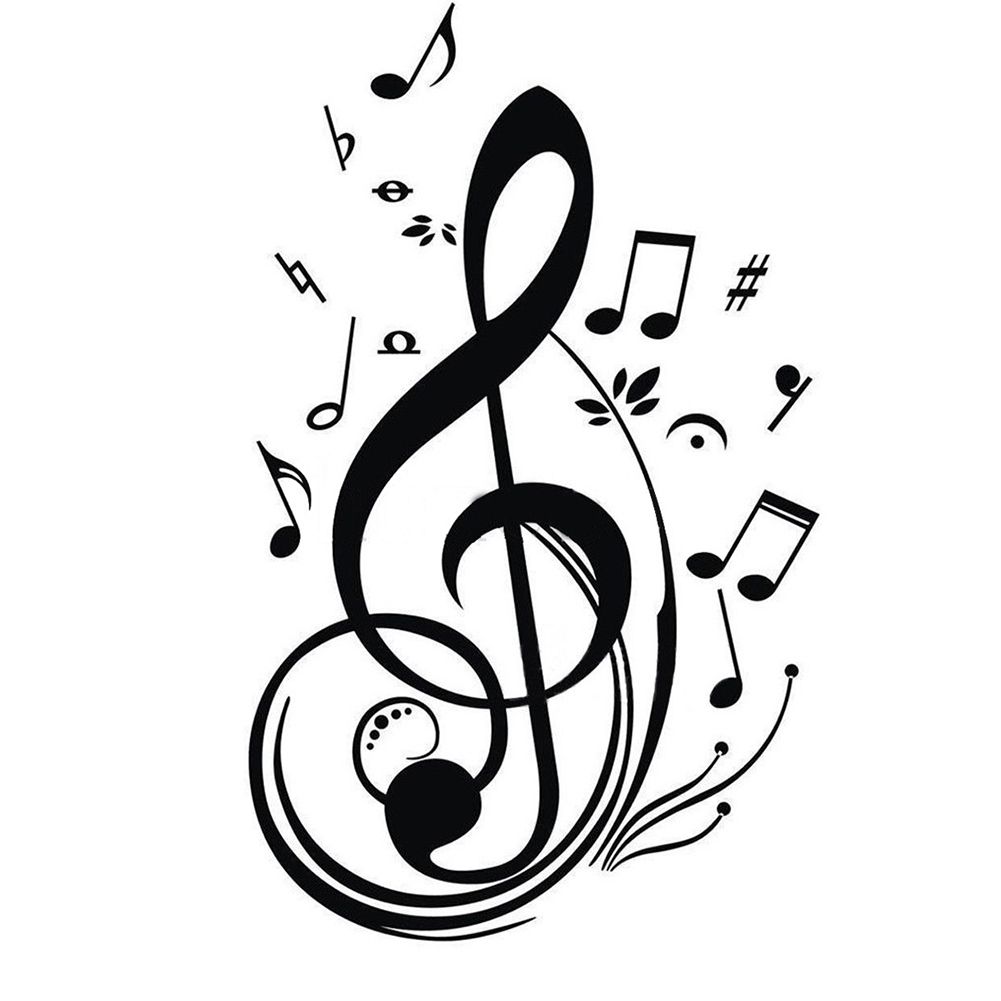 Music Notes Home Decor Sticker Decal Cars Truck Laptop-Black